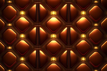 Luxurious Tufted Brown Leather Texture with Golden Studs for Elegant Interior Design Projects