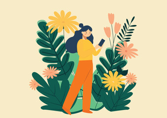 Minimalistic vector illustration girl