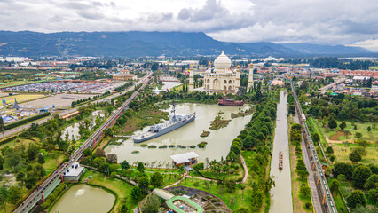Aerial View of Attractions and Nature in Jaime Duque Park