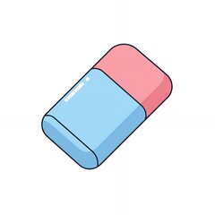 Isolated Eraser Tool with Pink and Blue for Correcting Mistakes