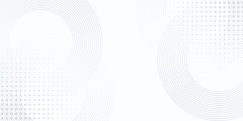White abstract background. Modern circle lines pattern. Futuristic concept. Minimal geometric