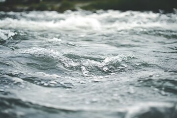 Fototapeta premium The Rushing Waters of a River A Close Up of Natural Movement