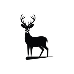 Fototapeta premium deer silhouette vector isolated on white background