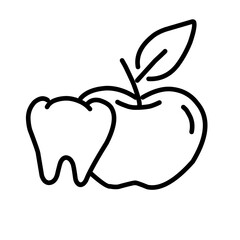 Dental health Line Icons Vector Set.