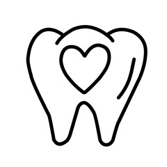 Dental health Line Icons Vector Set.