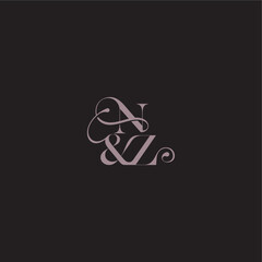 wedding concept monogram elegant and luxury concept NZ bold serif initial calligraphy letter
