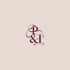 wedding concept monogram elegant and luxury concept PI bold serif initial calligraphy letter