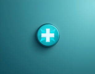 Obraz premium Adding Symbol on Turquoise Background with Circle Design