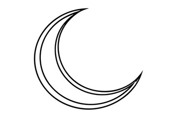 Obraz premium Crescent moon line art vector icon isolated on white background