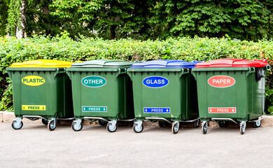 Plastic garbage containers for separate collection of waste