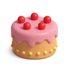 Vibrant 3D Cake Delighting with Colorful Toppings and Simple Design