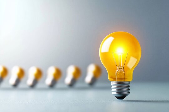 paradigm shift concept illustrated through a lightbulb moment with technology and teamwork elements, neutral background