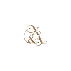 XA letter elegant and luxury concept bold serif initial calligraphy wedding concept monogram