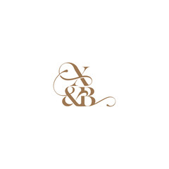 XB letter elegant and luxury concept bold serif initial calligraphy wedding concept monogram