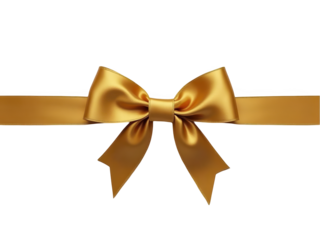 A golden ribbon on black back isolated over png transparent background