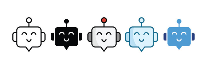 Robot Icon Set Multiple Style Collection