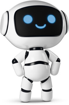 Cute robot in hero pose