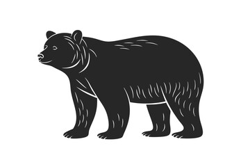 Bear silhouette vector illustration isolated on white background