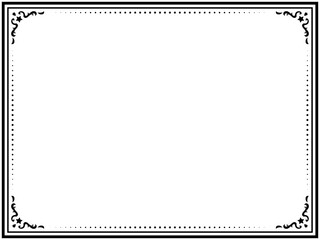 アンティークデザインのフレーム/星/黒/イラスト/素材