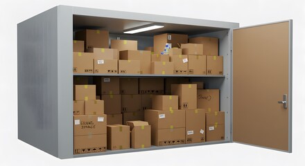 A brown cardboard box could be used for delivery of a safe deposit box, a safe with gold, or a safe with money, offering secure transportation for business or moving