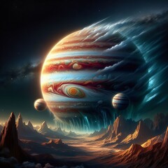 Jupiter Storm A Jupiter storm storming with strong winds shaping