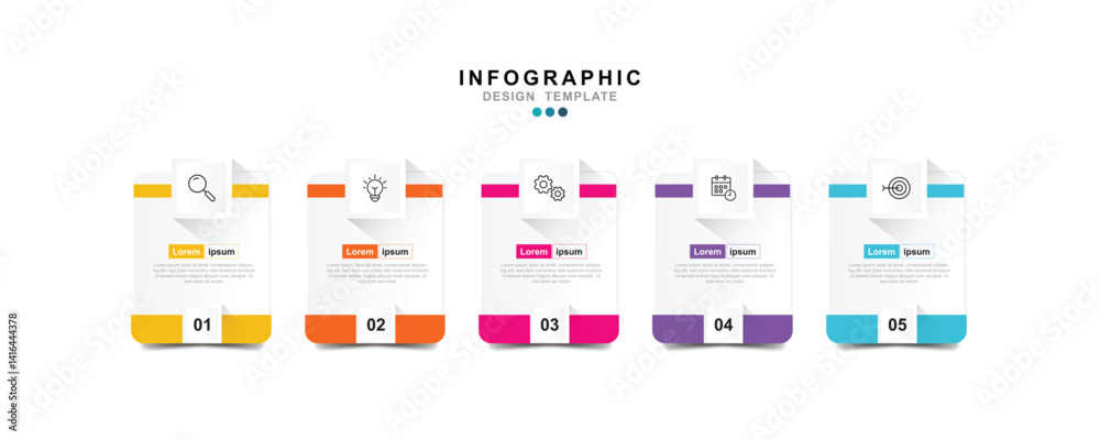 Fototapete vector infographic label design template with icons and 5 options or steps. for your business data. 