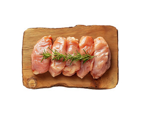 raw Chicken isolated on transparent background, full depth of field