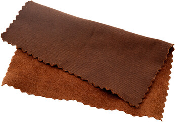 Brown fabric swatches on display