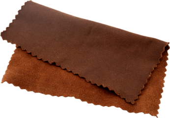 Brown fabric swatches on display