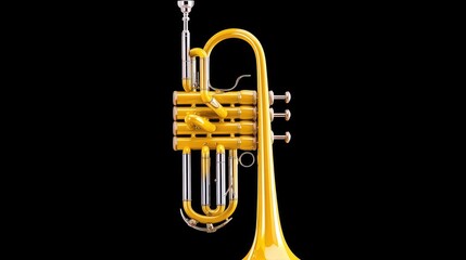 Fototapeta premium Golden trumpet musical instrument high resolution stock photo