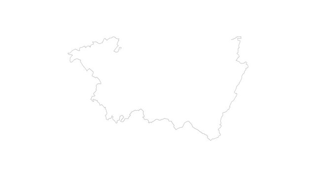 Vosges Map Animation with Mountains and the town of &Eacute;pinal