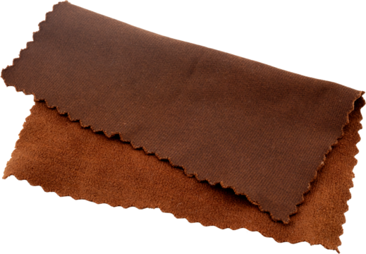 Brown fabric swatches on display