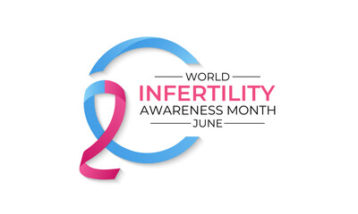 Fototapeta premium Template for a celebration of World Infertility Awareness Month is June. Its raising aware Stand with individuals, couples facing infertility struggles and reduce stigma. Realistic ribbon 