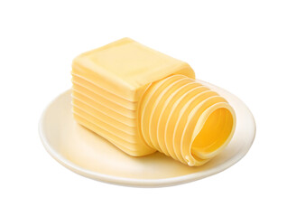 Rolled Butter Like Stack on Simple Off White Plate