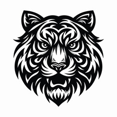  A silhouette icon illustration of a tiger's head 