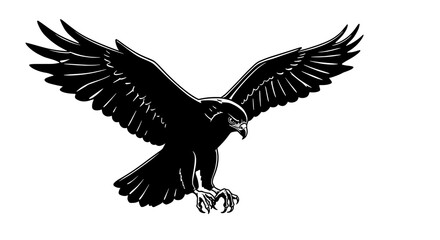 Obraz premium Flying animal. black and white style. for design and background