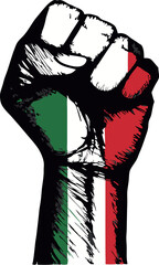 Illustrated fist bearing the Palestine emblem — Spirit of a Nation vector.