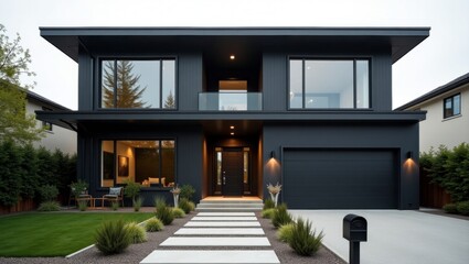 Beautifully designed modern house with a sleek aesthetic and abundant in an inviting setting