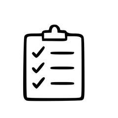 Checklist Icon Hand Drawn Outline Style