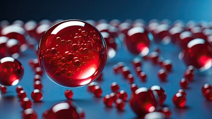 A swirling stream of red blood cells moving through a transparent