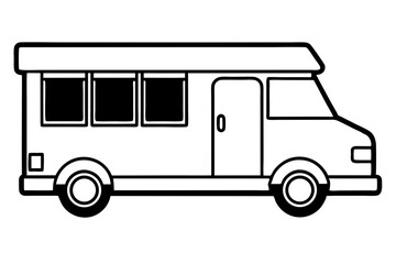 food truck silhouette vector illustration isolated on white background