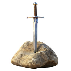 A Medieval Sword in Stone: Epic Fantasy Weapon Image