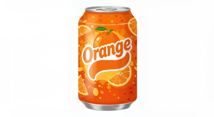 Orange soda can image for advertising