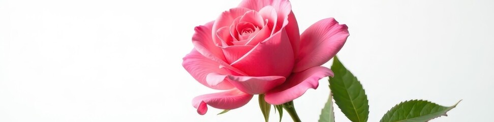 Stunning fresh rose, pure white backdrop, precise clipping path, texture, macro, single