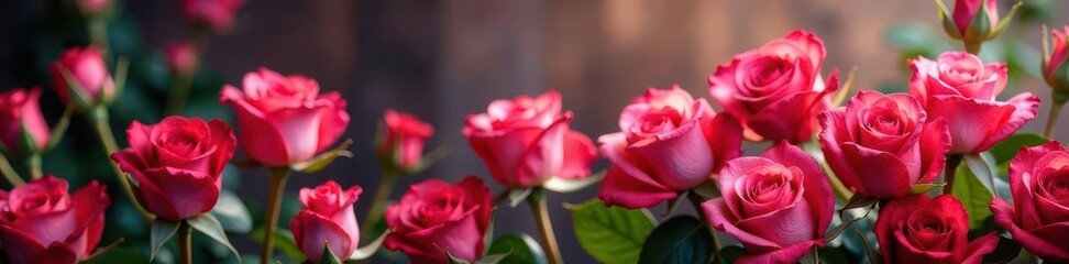 Vibrant roses, colorful blooms, romantic setting , summer, colorful, arrangement