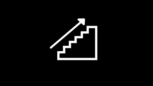 Ladder stair up indicating arrow icon. house equipment stairs icon animation.