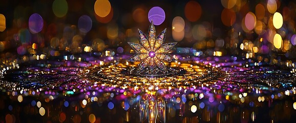 Fototapeta premium Jeweltone Star Mandala Reflection