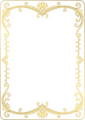 Golden frame with scrolling leaves, luxury abstract border