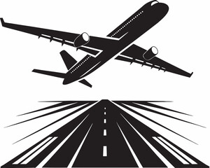 creative Airplane silhouette vector illustration isolated on white background