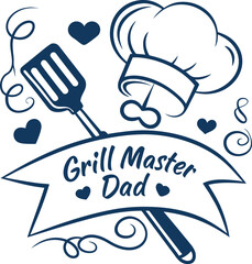 Grill Master Dad - BBQ Father's Day Card, Custom Grill-Themed Gift, Funny Dad Appreciation Design, Printable BBQ Lover Card